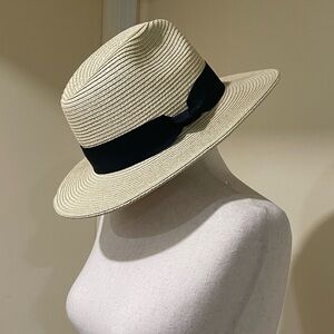 NWT Sonoma Panama Straw Fedora Hat Packable Summer Beach Vacation